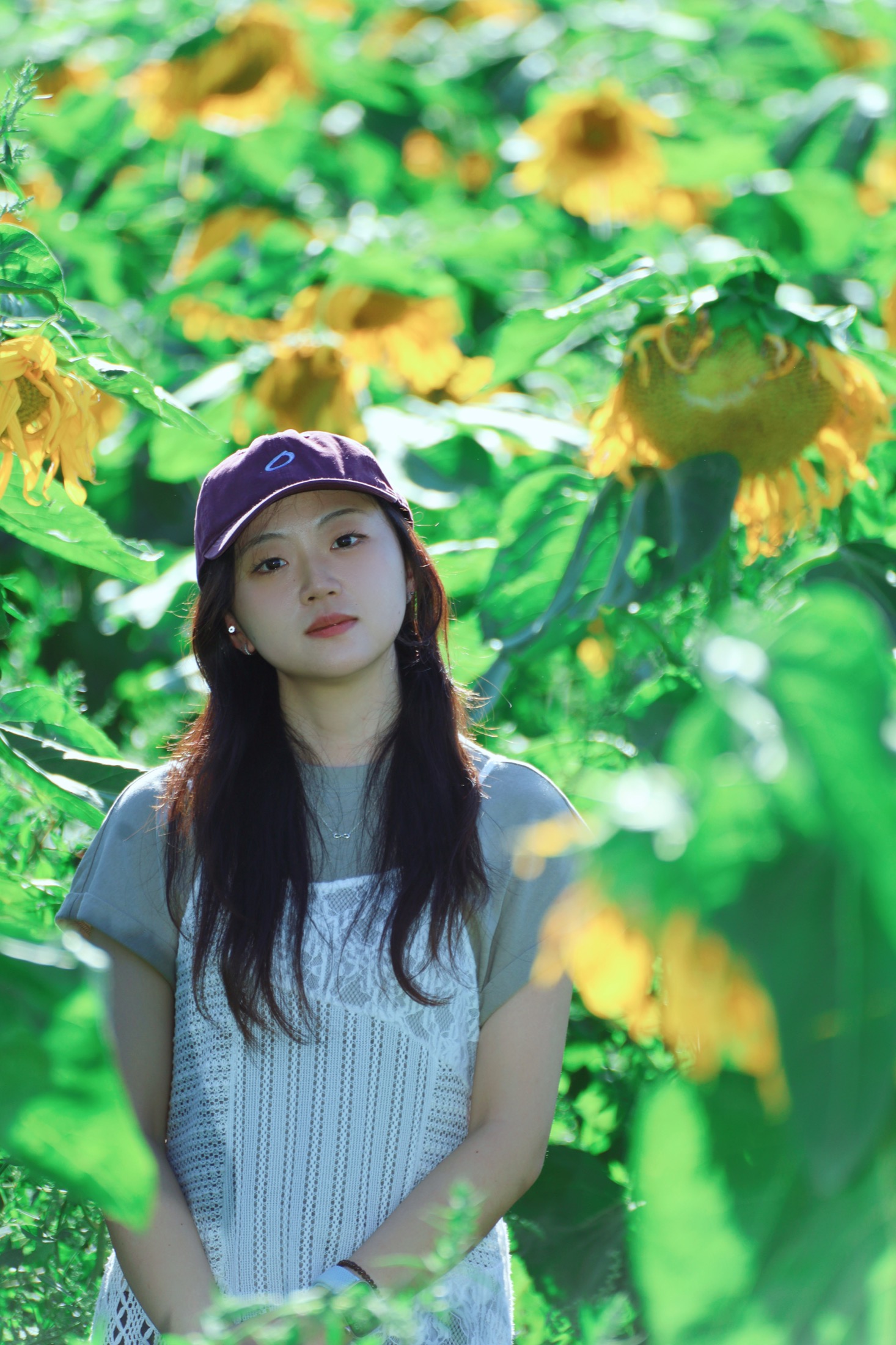 向日葵花海里的 Jenny
